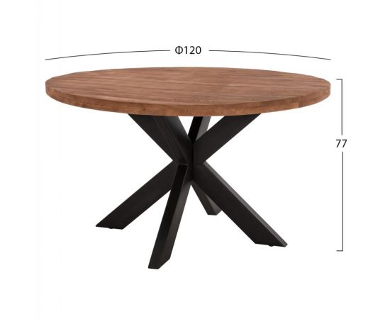 ΤΡΑΠΕΖΙ ΣΤΡΟΓΓΥΛΟ MONTANA SUPERIOR HM9903 4εκ.ΠΑΧΟΣ ΜΑΣΙΦ ΞΥΛΟ ΑΚΑΚΙΑΣ Φ120Χ77Υεκ - ΤΡΑΠΕΖΙΑ ΚΟΥΖΙΝΑΣ στο Milonadakis.gr