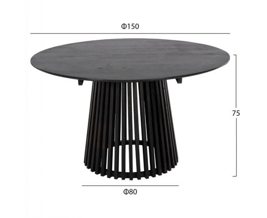 ΤΡΑΠΕΖΙ ΤΡΑΠΕΖΑΡΙΑΣ FRANTZ HM9457.12 ΜΑΣΙΦ MINDI ΞΥΛΟ ΣΕ ΜΑΥΡΟ Φ150x75Υεκ - ΤΡΑΠΕΖΙΑ ΚΟΥΖΙΝΑΣ στο Milonadakis.gr