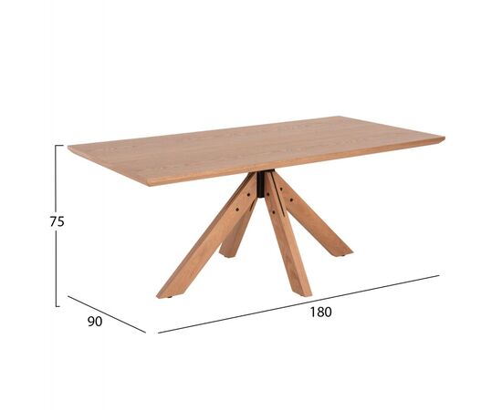 ΤΡΑΠΕΖΙ PAOLO HM9853 MDF ΜΕ ΚΑΠΛΑΜΑ ΦΡΑΞΙΝΟΥ-ΠΟΔΙΑ RUBBERWOOD-ΦΥΣΙΚΟ 180x90x75Yεκ - ΤΡΑΠΕΖΙΑ ΚΟΥΖΙΝΑΣ στο Milonadakis.gr