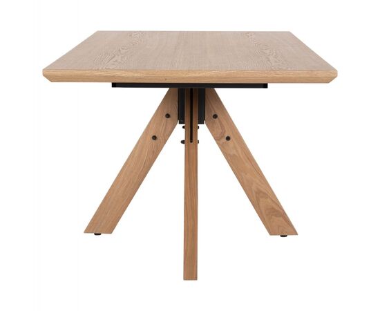 ΤΡΑΠΕΖΙ PAOLO HM9853 MDF ΜΕ ΚΑΠΛΑΜΑ ΦΡΑΞΙΝΟΥ-ΠΟΔΙΑ RUBBERWOOD-ΦΥΣΙΚΟ 180x90x75Yεκ - ΤΡΑΠΕΖΙΑ ΚΟΥΖΙΝΑΣ στο Milonadakis.gr