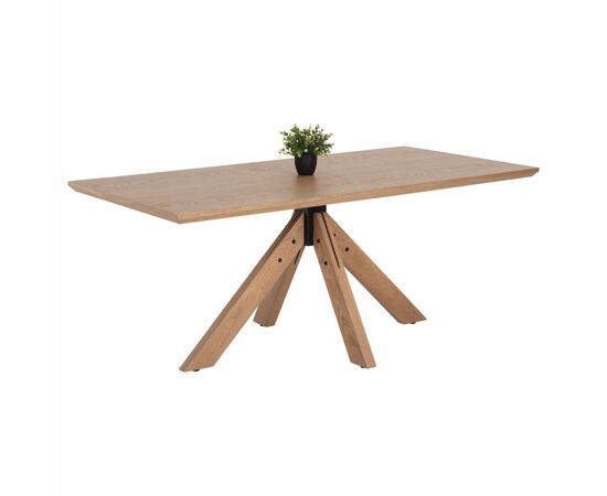 ΤΡΑΠΕΖΙ PAOLO HM9853 MDF ΜΕ ΚΑΠΛΑΜΑ ΦΡΑΞΙΝΟΥ-ΠΟΔΙΑ RUBBERWOOD-ΦΥΣΙΚΟ 180x90x75Yεκ - ΤΡΑΠΕΖΙΑ ΚΟΥΖΙΝΑΣ στο Milonadakis.gr