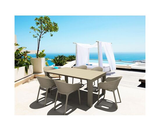 Σετ Τραπεζαρίας 7τμχ Vegas Sky Pro Taupe 100X180/220Χ75εκ. - ΣΕΤ ΤΡΑΠΕΖΑΡΙΕΣ στο Milonadakis.gr