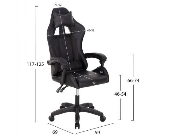 ΚΑΡΕΚΛΑ ΓΡΑΦΕΙΟΥ GAMING MANCER HM1194 ΜΑΥΡΟ PU-ΜΑΥΡΟ ΠΟΛΥΠΡΟΠΥΛΕΝΙΟ 59x69x125Υεκ. - ΚΑΡΕΚΛΕΣ ΓΡΑΦΕΙΟΥ στο Milonadakis.gr