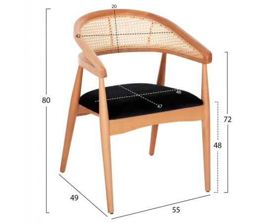ΠΟΛΥΘΡΟΝΑ KOMODUS HM18012.02 ΞΥΛΟ ΟΞΙΑΣ-RATTAN-ΥΦΑΣΜΑ ΣΕ ΜΑΥΡΟ 55x49x80Υεκ. - ΚΑΡΕΚΛΕΣ - ΠΟΛΥΘΡΟΝΕΣ ΕΣ. στο Milonadakis.gr