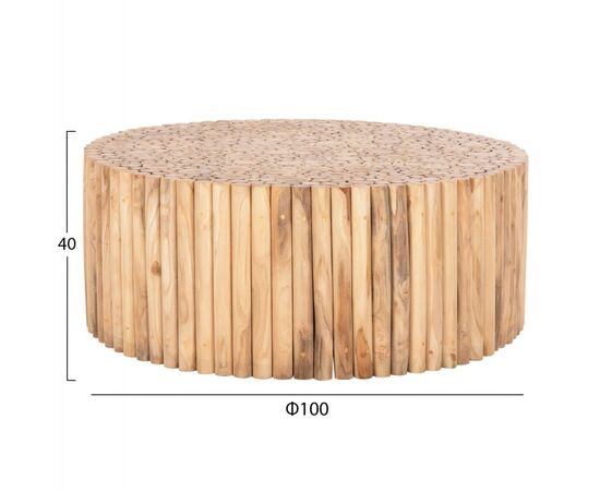 ΤΡΑΠΕΖΙ ΣΑΛΟΝΙΟΥ ΣΤΡΟΓΓΥΛΟ COOTER HM9862 ΚΛΑΔΙΑ TEAK-ΦΥΣΙΚΟ Φ100x40Υεκ. - ΤΡΑΠΕΖΑΚΙΑ ΣΑΛΟΝΙΟΥ στο Milonadakis.gr