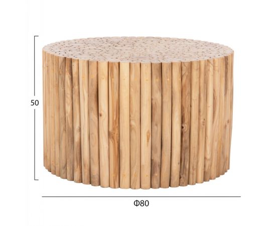ΤΡΑΠΕΖΙ ΣΑΛΟΝΙΟΥ ΣΤΡΟΓΓΥΛΟ COOTER HM9863 ΚΛΑΔΙΑ TEAK-ΦΥΣΙΚΟ Φ80x50Υεκ. - ΤΡΑΠΕΖΑΚΙΑ ΣΑΛΟΝΙΟΥ στο Milonadakis.gr
