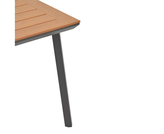 Τραπέζι Synergy pakoworld αλουμίνιο ανθρακί-plywood φυσικό 80x80x74εκ - ΤΡΑΠΕΖΙΑ ΚΟΥΖΙΝΑΣ στο Milonadakis.gr