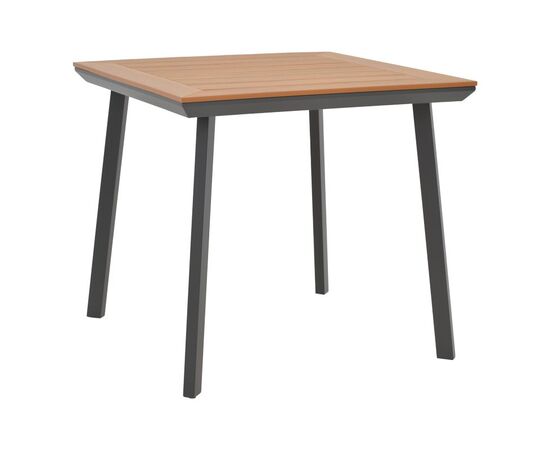 Τραπέζι Synergy pakoworld αλουμίνιο ανθρακί-plywood φυσικό 80x80x74εκ - ΤΡΑΠΕΖΙΑ ΚΟΥΖΙΝΑΣ στο Milonadakis.gr