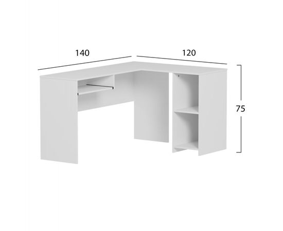 ΓΩΝΙΑΚΟ ΓΡΑΦΕΙΟ SHIG HM2135.03 MDF ΣΕ ΛΕΥΚΟ 140x120x75Υεκ - ΓΡΑΦΕΙΑ στο Milonadakis.gr