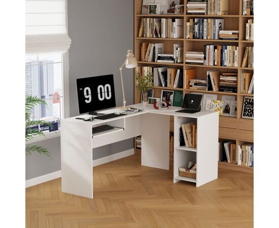 ΓΩΝΙΑΚΟ ΓΡΑΦΕΙΟ SHIG HM2135.03 MDF ΣΕ ΛΕΥΚΟ 140x120x75Υεκ - ΓΡΑΦΕΙΑ στο Milonadakis.gr