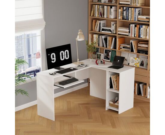 ΓΩΝΙΑΚΟ ΓΡΑΦΕΙΟ SHIG HM2135.03 MDF ΣΕ ΛΕΥΚΟ 140x120x75Υεκ - ΓΡΑΦΕΙΑ στο Milonadakis.gr