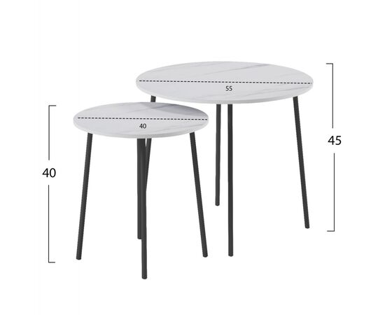 ΤΡΑΠΕΖΙΑ ΣΑΛΟΝΙΟΥ 2ΤΜΧ CUPPER HM9878.12 ΜΕΛΑΜΙΝΗ ΛΕΥΚΟ ΜΑΡΜΑΡΟ-ΜΑΥΡΟ ΜΕΤΑΛΛΟ - ΤΡΑΠΕΖΑΚΙΑ ΣΑΛΟΝΙΟΥ στο Milonadakis.gr