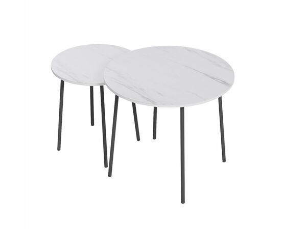 ΤΡΑΠΕΖΙΑ ΣΑΛΟΝΙΟΥ 2ΤΜΧ CUPPER HM9878.12 ΜΕΛΑΜΙΝΗ ΛΕΥΚΟ ΜΑΡΜΑΡΟ-ΜΑΥΡΟ ΜΕΤΑΛΛΟ - ΤΡΑΠΕΖΑΚΙΑ ΣΑΛΟΝΙΟΥ στο Milonadakis.gr