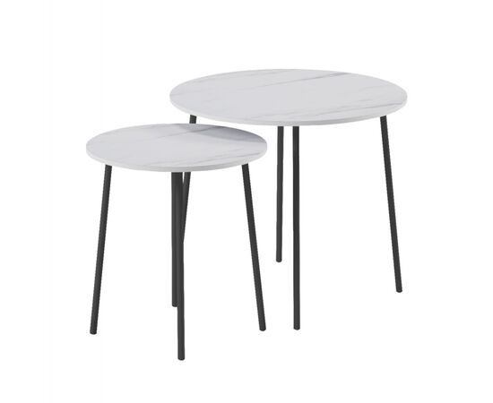 ΤΡΑΠΕΖΙΑ ΣΑΛΟΝΙΟΥ 2ΤΜΧ CUPPER HM9878.12 ΜΕΛΑΜΙΝΗ ΛΕΥΚΟ ΜΑΡΜΑΡΟ-ΜΑΥΡΟ ΜΕΤΑΛΛΟ - ΤΡΑΠΕΖΑΚΙΑ ΣΑΛΟΝΙΟΥ στο Milonadakis.gr