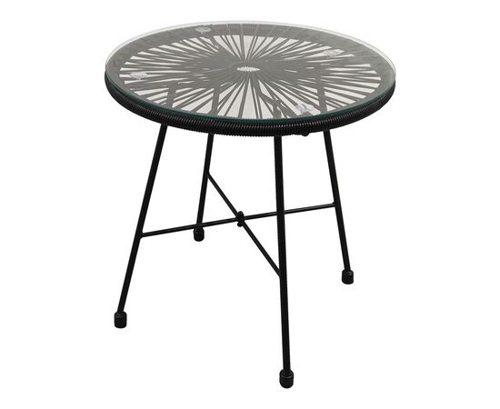 Τραπέζι Acapulco pakoworld μαύρο μέταλλο - pe rattan σε μαύρη απόχρωση Φ50x50εκ - ΤΡΑΠΕΖΑΚΙΑ ΣΑΛΟΝΙΟΥ στο Milonadakis.gr