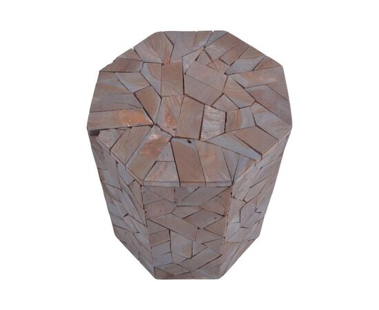 Σκαμπό Sity Inart γκρι wash μασίφ ξύλο suar Φ32x40εκ - ΠΟΥΦ - ΣΚΑΜΠΟ - ΜΠΑΟΥΛΟ στο Milonadakis.gr