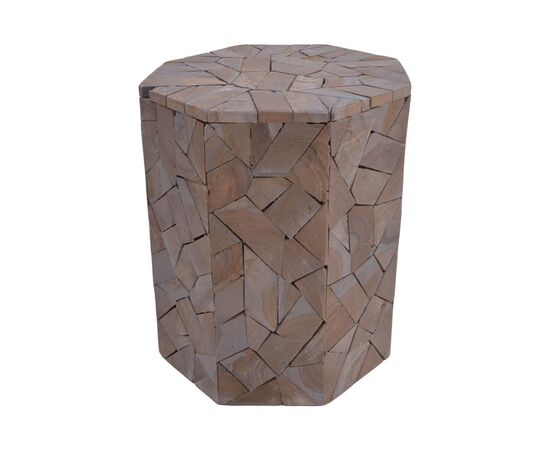 Σκαμπό Sity Inart γκρι wash μασίφ ξύλο suar Φ32x40εκ - ΠΟΥΦ - ΣΚΑΜΠΟ - ΜΠΑΟΥΛΟ στο Milonadakis.gr