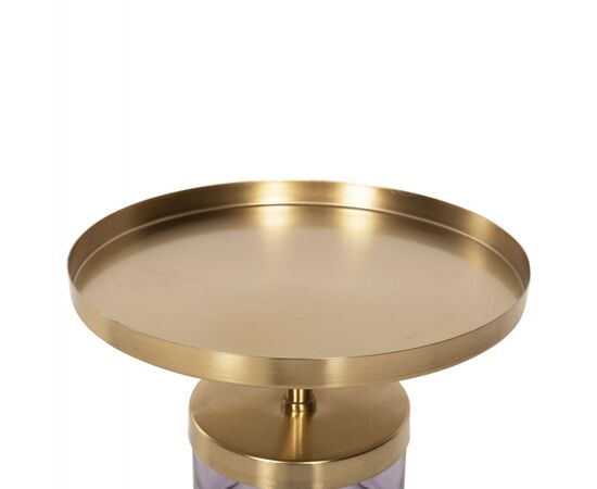 ΒΟΗΘΗΤΙΚΟ ΤΡΑΠΕΖΑΚΙ HAILEY HM9729 ΜΩΒ ΓΥΑΛΙ-ΧΡΥΣΟ ΜΕΤΑΛΛΟ Φ39,5x45Υεκ - ΒΟΗΘΗΤΙΚΑ ΤΡΑΠΕΖΑΚΙΑ στο Milonadakis.gr