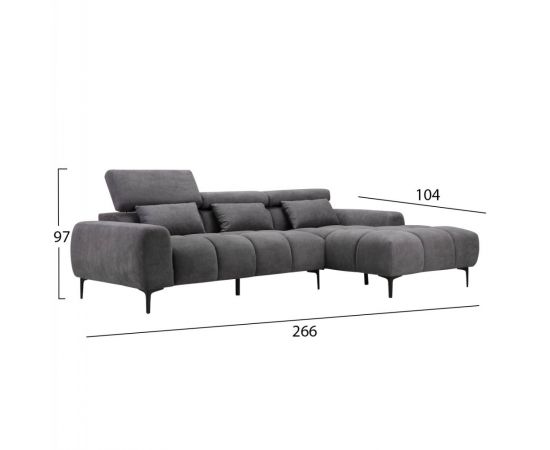 ΚΑΝΑΠΕΣ ΔΕΞΙΑ ΓΩΝΙΑ DIVYA HM3267.02R ΣΥΝΘ.SUEDE ΓΚΡΙ 264x175x99Υεκ. - ΚΑΝΑΠΕΔΕΣ-ΣΑΛΟΝΙΑ στο Milonadakis.gr