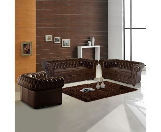 ΣΕΤ ΣΑΛΟΝΙ 2ΘΕΣΙΟ & 3ΘΕΣΙΟ & ΠΟΛΥΘΡΟΝΑ CHESTERFIELD ΣΚΟΥΡΟ ΚΑΦΕ - ΚΑΝΑΠΕΔΕΣ-ΣΑΛΟΝΙΑ στο Milonadakis.gr
