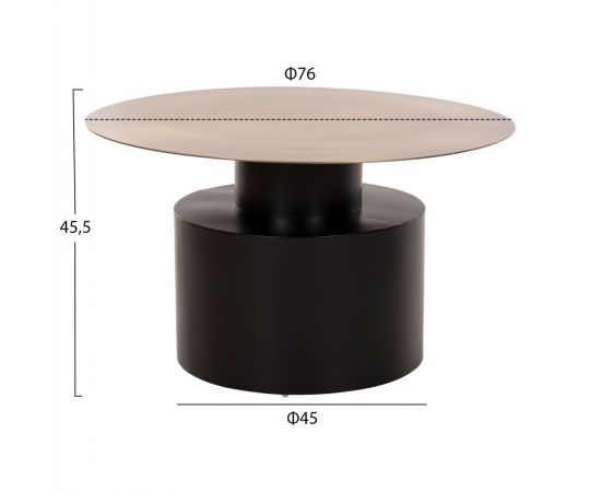 ΤΡΑΠΕΖΙ ΣΑΛΟΝΙΟΥ CUTTY HM9722 ΜΕΤΑΛΛIKO ΣΕ ΜΑΥΡΟ-ΣΚΟΥΡΟ ΧΑΛΚΙΝΟ Φ76x45,5Yεκ - ΤΡΑΠΕΖΑΚΙΑ ΣΑΛΟΝΙΟΥ στο Milonadakis.gr