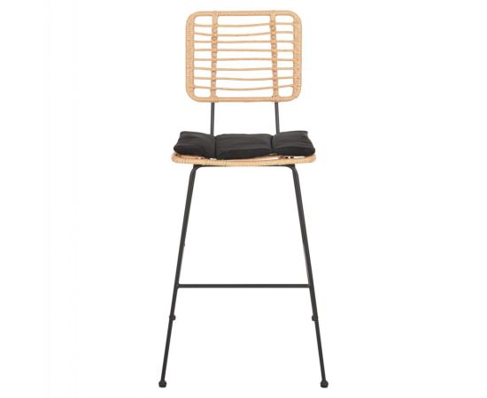 ΣΚΑΜΠΟ ΜΠΑΡ ALLEGRA HM5455.11 ΜΕΤΑΛΛΟ&ΜΑΞΙΛΑΡΙ ΜΑΥΡΟ-WICKER ΜΠΕΖ 56x59x116,5Υεκ. - ΣΚΑΜΠΩ στο Milonadakis.gr