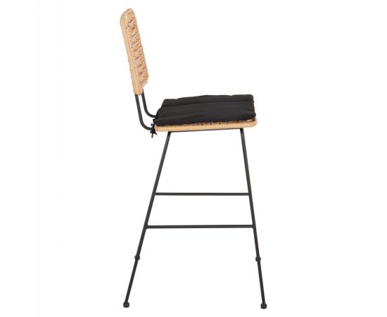 ΣΚΑΜΠΟ ΜΠΑΡ ALLEGRA HM5455.11 ΜΕΤΑΛΛΟ&ΜΑΞΙΛΑΡΙ ΜΑΥΡΟ-WICKER ΜΠΕΖ 56x59x116,5Υεκ. - ΣΚΑΜΠΩ στο Milonadakis.gr