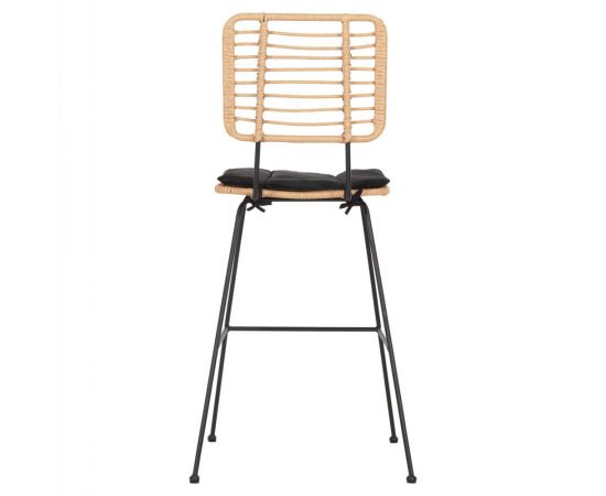 ΣΚΑΜΠΟ ΜΠΑΡ ALLEGRA HM5455.11 ΜΕΤΑΛΛΟ&ΜΑΞΙΛΑΡΙ ΜΑΥΡΟ-WICKER ΜΠΕΖ 56x59x116,5Υεκ. - ΣΚΑΜΠΩ στο Milonadakis.gr