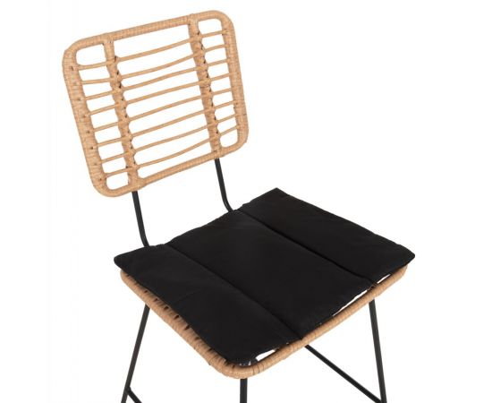 ΣΚΑΜΠΟ ΜΠΑΡ ALLEGRA HM5455.11 ΜΕΤΑΛΛΟ&ΜΑΞΙΛΑΡΙ ΜΑΥΡΟ-WICKER ΜΠΕΖ 56x59x116,5Υεκ. - ΣΚΑΜΠΩ στο Milonadakis.gr