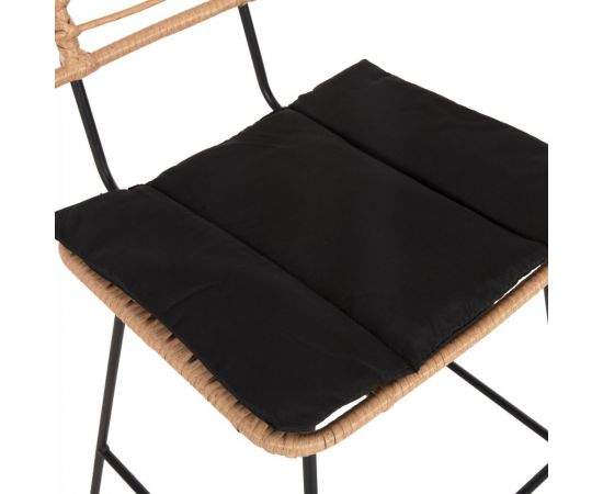 ΣΚΑΜΠΟ ΜΠΑΡ ALLEGRA HM5455.11 ΜΕΤΑΛΛΟ&ΜΑΞΙΛΑΡΙ ΜΑΥΡΟ-WICKER ΜΠΕΖ 56x59x116,5Υεκ. - ΣΚΑΜΠΩ στο Milonadakis.gr