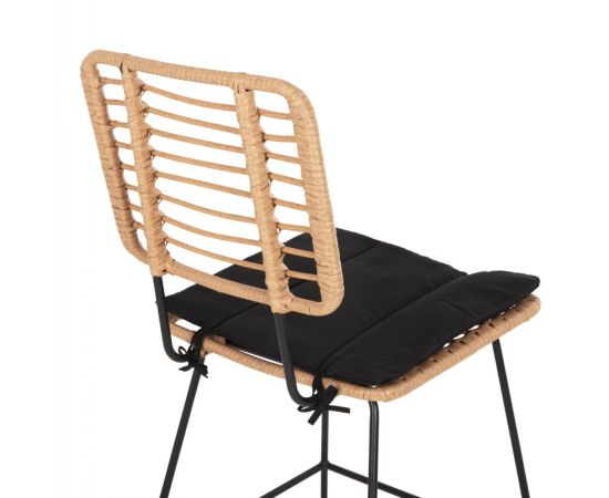 ΣΚΑΜΠΟ ΜΠΑΡ ALLEGRA HM5455.11 ΜΕΤΑΛΛΟ&ΜΑΞΙΛΑΡΙ ΜΑΥΡΟ-WICKER ΜΠΕΖ 56x59x116,5Υεκ. - ΣΚΑΜΠΩ στο Milonadakis.gr