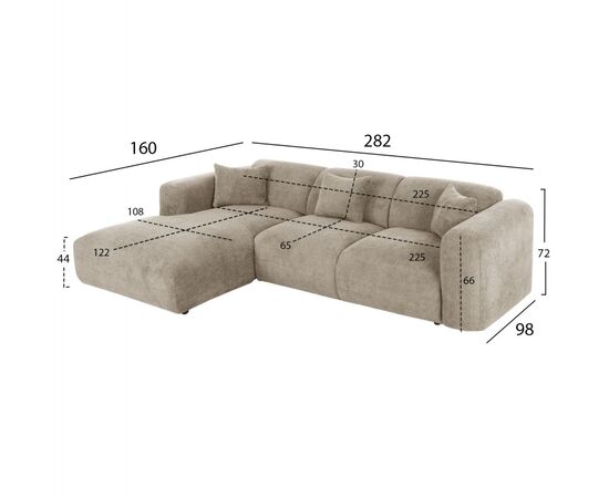 ΚΑΝΑΠΕΣ ΓΩΝΙΑ (ΑΡΙΣΤΕΡΗ) BRICKEN HM3275.01L ΜΠΕΖ ΥΦΑΣΜΑ 110-282x98-160x72Υεκ. - ΚΑΝΑΠΕΔΕΣ-ΣΑΛΟΝΙΑ στο Milonadakis.gr