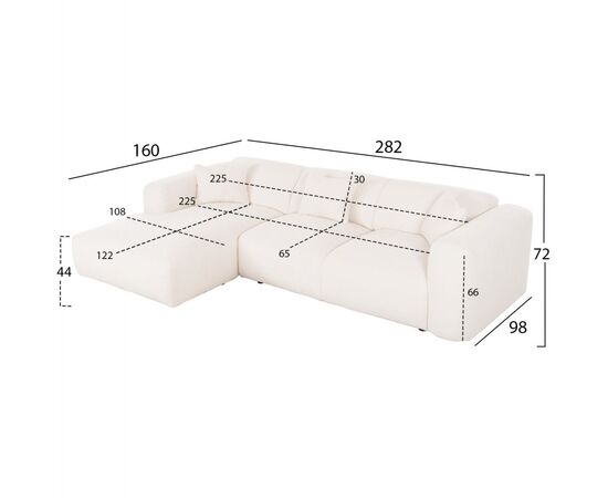 ΚΑΝΑΠΕΣ ΓΩΝΙΑ (ΑΡΙΣΤΕΡΗ) BRICKEN HM3275.02L ΛΕΥΚΟ ΥΦΑΣΜΑ 110-282x98-160x72Υεκ. - ΚΑΝΑΠΕΔΕΣ-ΣΑΛΟΝΙΑ στο Milonadakis.gr