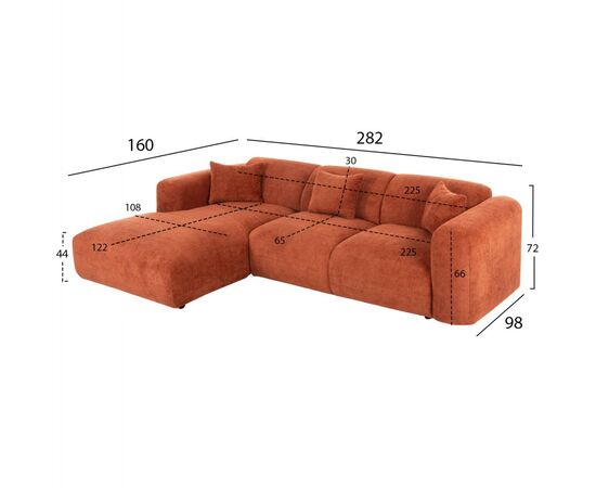 ΚΑΝΑΠΕΣ ΓΩΝΙΑ (ΑΡΙΣΤΕΡΗ) BRICKEN HM3275.03L ΚΕΡΑΜΙΔΙ ΥΦΑΣΜΑ 110-282x98-160x72Υεκ. - ΚΑΝΑΠΕΔΕΣ-ΣΑΛΟΝΙΑ στο Milonadakis.gr