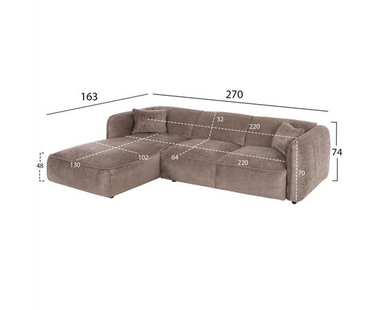 ΚΑΝΑΠΕΣ ΓΩΝΙΑ (ΑΡΙΣΤΕΡΗ) TREAT HM3277.02L ΣΚΟΥΡΟ ΜΠΕΖ ΥΦΑΣΜΑ 270x163x74Υεκ. - ΚΑΝΑΠΕΔΕΣ-ΣΑΛΟΝΙΑ στο Milonadakis.gr