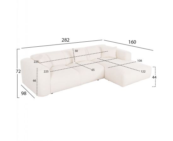 ΚΑΝΑΠΕΣ ΓΩΝΙΑ BRICKEN HM3275.02R ΛΕΥΚΟ ΥΦΑΣΜΑ 110-282x98-160x72Υεκ. - ΚΑΝΑΠΕΔΕΣ-ΣΑΛΟΝΙΑ στο Milonadakis.gr