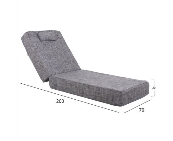 ΜΑΞΙΛΑΡΙ ΞΑΠΛΩΣΤΡΑΣ TEXTILENE SIFNOS ΓΚΡΙ HM11761.10 200(120+80)x70x20Yεκ. - ΜΑΞΙΛΑΡΙΑ στο Milonadakis.gr