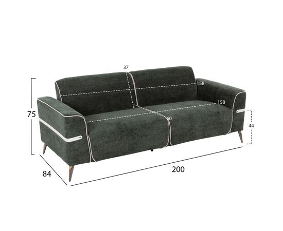 ΣΕΤ ΣΑΛΟΝΙ 2ΤΜΧ 3Θ+2Θ FERIN HM6070.03 ΠΡΑΣΙΝΟ ΥΦΑΣΜΑ ΜΕ ΜΕΤΑΛΛΙΚΑ ΠΟΔΙΑ - ΚΑΝΑΠΕΔΕΣ-ΣΑΛΟΝΙΑ στο Milonadakis.gr