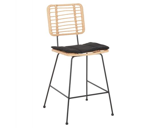 ΣΚΑΜΠΟ ΜΕΣ.ΥΨΟΥΣ ALLEGRA HM5644.11 ΜΕΤΑΛΛΟ&ΜΑΞΙΛΑΡΙ ΜΑΥΡΟ-WICKER ΜΠΕΖ 53x56x107Υεκ. - ΣΚΑΜΠΩ στο Milonadakis.gr