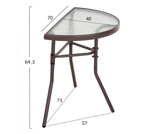 ΤΡΑΠΕΖΙ ΗΜΙΚΥΚΛΙΚΟ LIMA HM5967.02 ΜΕΤΑΛΛΙΚΟ ΚΑΦΕ ΜΕ ΓΥΑΛΙΝΟ TOP 70x40x64,5Υεκ. - ΤΡΑΠΕΖΙΑ ΕΞ. ΧΩΡΟΥ στο Milonadakis.gr
