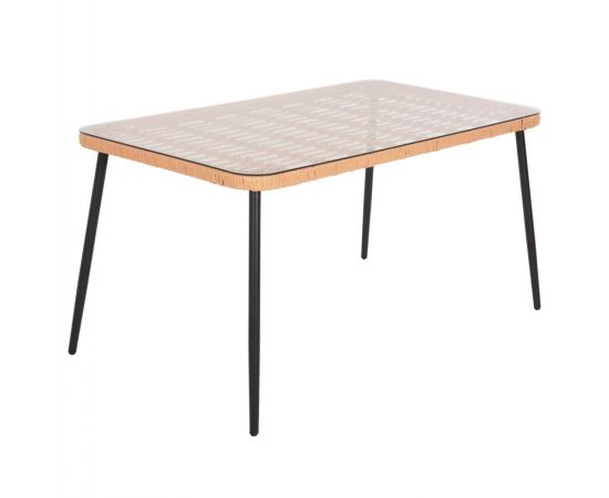 ΤΡΑΠΕΖΙ ΟΡΘΟΓΩΝΙΟ ALLEGRA HM5537.11 ΜΕΤΑΛ.ΜΑΥΡΟ-P.E. RATTAN ΦΥΣΙΚΟ 139,5x79,5x73Υεκ. - ΤΡΑΠΕΖΙΑ ΕΞ. ΧΩΡΟΥ στο Milonadakis.gr