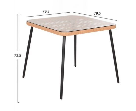 ΤΡΑΠΕΖΙ ΤΕΤΡΑΓΩΝΟ ALLEGRA HM5536.11 ΜΕΤΑΛ.ΜΑΥΡΟ-P.E. RATTAN ΦΥΣΙΚΟ 79,5x79,5x72,5Υεκ - ΤΡΑΠΕΖΙΑ ΕΞ. ΧΩΡΟΥ στο Milonadakis.gr