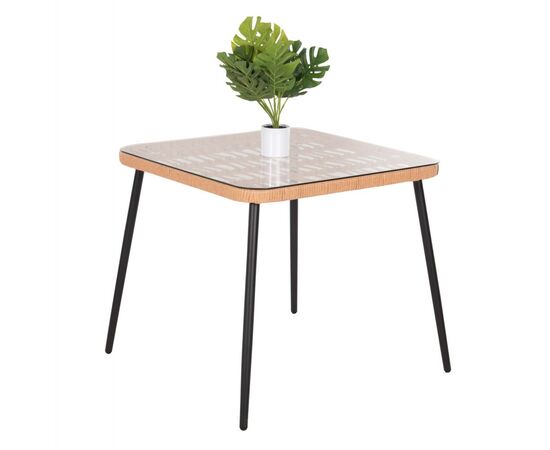 ΤΡΑΠΕΖΙ ΤΕΤΡΑΓΩΝΟ ALLEGRA HM5536.11 ΜΕΤΑΛ.ΜΑΥΡΟ-P.E. RATTAN ΦΥΣΙΚΟ 79,5x79,5x72,5Υεκ - ΤΡΑΠΕΖΙΑ ΕΞ. ΧΩΡΟΥ στο Milonadakis.gr