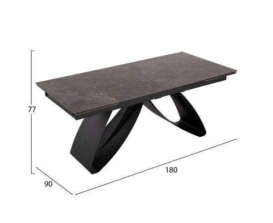 ΤΡΑΠΕΖΙ ΤΡΑΠΕΖΑΡΙΑΣ TEGATT HM9850.02 ΚΕΡΑΜΙΚΟ TOP ΠΤΥΣΣΟΜΕΝΟ-ΜΑΥΡΟ 180-260x90x77Υεκ - ΤΡΑΠΕΖΙΑ ΚΟΥΖΙΝΑΣ στο Milonadakis.gr