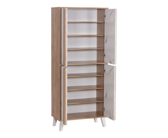 Παπουτσοθήκη-ντουλάπι Yamka pakoworld oak μαρμάρου μελαμίνης 74x38x174εκ - ΝΤΟΥΛΑΠΙΑ - ΠΑΠΟΥΤΣΟΘΗΚΕΣ στο Milonadakis.gr