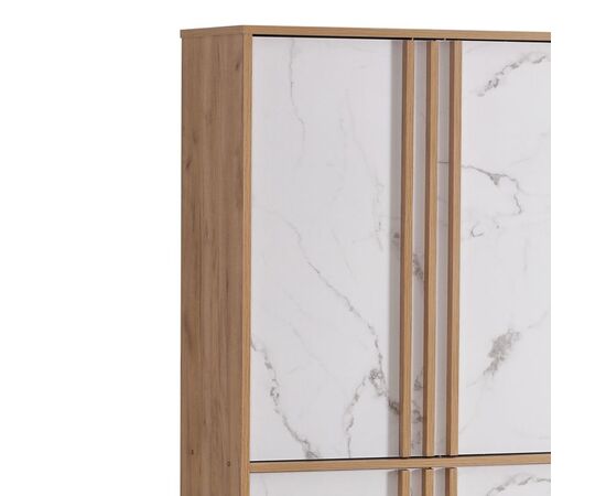 Παπουτσοθήκη-ντουλάπι Yamka pakoworld oak μαρμάρου μελαμίνης 74x38x174εκ - ΝΤΟΥΛΑΠΙΑ - ΠΑΠΟΥΤΣΟΘΗΚΕΣ στο Milonadakis.gr