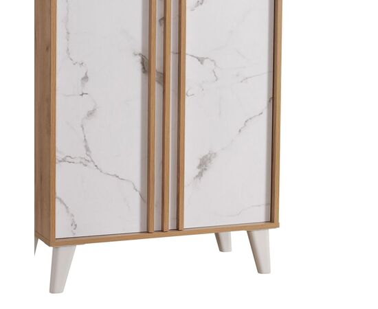 Παπουτσοθήκη-ντουλάπι Yamka pakoworld oak μαρμάρου μελαμίνης 74x38x174εκ - ΝΤΟΥΛΑΠΙΑ - ΠΑΠΟΥΤΣΟΘΗΚΕΣ στο Milonadakis.gr