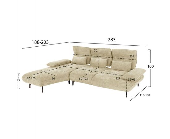 ΓΩΝΙΑΚΟΣ ΚΑΝΑΠΕΣ (ΑΡΙΣΤΕΡΗ) CONVERT HM3268.01L ΕΚΡΟΥ ΥΦΑΣΜΑ 283x188x100Υεκ. - ΚΑΝΑΠΕΔΕΣ-ΣΑΛΟΝΙΑ στο Milonadakis.gr