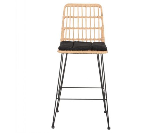 ΣΚΑΜΠΟ ΜΕΣ.ΥΨΟΥΣ ALLEGRA HM5643.11 ΜΕΤΑΛΛΟ&ΜΑΞΙΛΑΡΙ ΜΑΥΡΟ-WICKER ΜΠΕΖ 50x55x103Υεκ. - ΣΚΑΜΠΩ στο Milonadakis.gr
