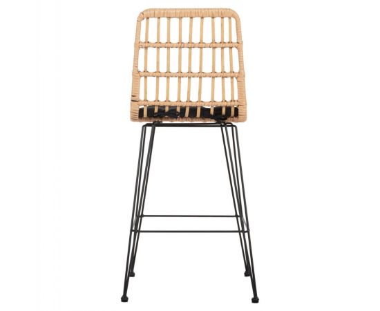 ΣΚΑΜΠΟ ΜΕΣ.ΥΨΟΥΣ ALLEGRA HM5643.11 ΜΕΤΑΛΛΟ&ΜΑΞΙΛΑΡΙ ΜΑΥΡΟ-WICKER ΜΠΕΖ 50x55x103Υεκ. - ΣΚΑΜΠΩ στο Milonadakis.gr